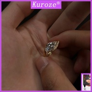Kuroze High-End Angel Eye Ring Light Luxury Versatile Daily Floating Marquise Sparkling Asymmetric M