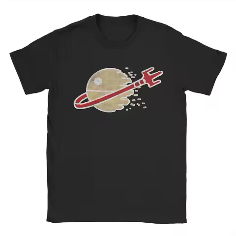 Classic Space Scene Distressed T-Shirt for Men Women Casual 100% Cotton Tee Shirt Crewneck Short Sle