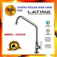 Latina-306, Latina-307 Brass Chromed Stainless Steel Pillar Sink Cold Tap/ Paip Sink / Kepala Paip S