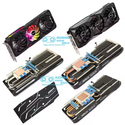 Custom ASRock RX6600XT~6750XT Challenger Phantom Series GPU Heatsink & Fan Replacement Upgrade Acces