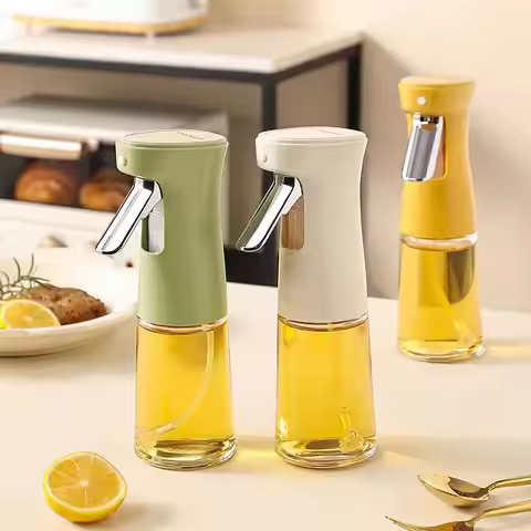 240ml Glass Oil Spray Bottle Atomized Air Fryer Oil Spray Bottle Kitchen Cooking Tool Press Type Air