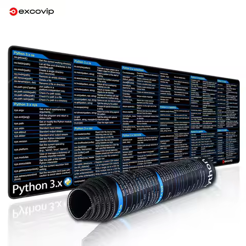 EXCO Python 3.x Programing Mouse Pad Large Shortcuts Cheat Sheet Mousepad for Artificial Intelligenc