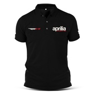 Kaos Aprilia Embroidery Baju Cotton Kolar Motorcycle Bike Racing Polo T Shirt Fashion Hiphop Street 