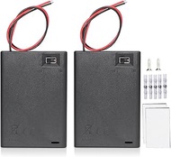 Goweewon AA Battery Holder, 2 Pack 3 AA Battery Holder with Leads, with Switch, (3x1.5 Volt) 4.5V AA