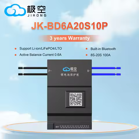 JIKONG JK BMS BD6A20S10P 100AH 8S 10S 12S 13S 14S 15S 16S 20S 24S with Active Balance Board Li-Ion L