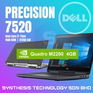 DELL PRECISION 7520 INTEL I7-6/7GEN NVIDIA QUADRO M2200 GAMING AUTOCAD REFURBISHED LAPTOP USEDE NOTE