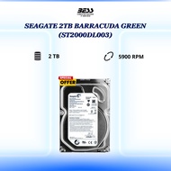SEAGATE 3.5" 2TB BARRACUDA GREEN HDD (ST2000DL003)