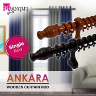 MYLANGSIR Wooden Curtain Rod 28mm Mahogany / Full Set Accessories / Kayu Langsir / 6 Size Available 