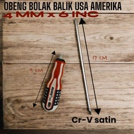 OBENG BOLAK BALIK 6INC GAGANG USA AMERIKA 4MMX6INC CR-V SATIN 7441