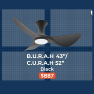 Alaska Aerahaus BURAH CURAH 43β³ 52" 3 Blade Ceiling Fan Tri Tone Smart
