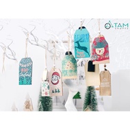 [NOEL-BIRTHDAY-WITH EXPRESS] Christmas hanging accessories Wooden tag with printed pattern X-PKTCT-5