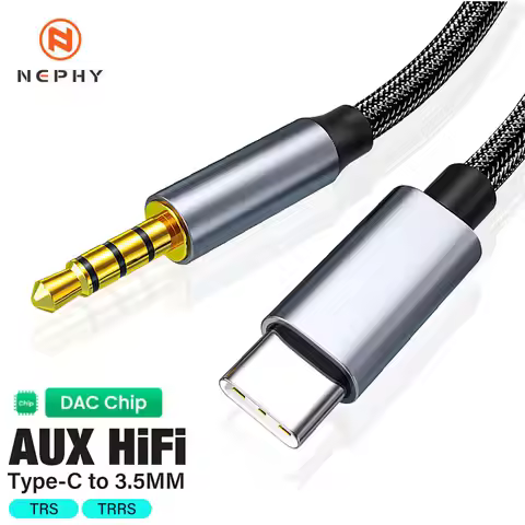 USB Type C To 3.5mm Jack TRRS/TRS AUX Cable For iPhone 16 Samsung Xiaomi Connector Headphone 3/4 Pol