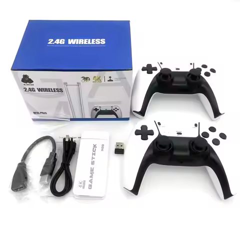 Portable M15 TV Video Game Console 2.4G Wireless Controller Gaming Stick 4K 20000 Games 64GB Retro G