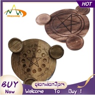 【rbkqrpesuhjy】Wooden Candle Holder Astrology Plate Divination Candlestick Table Energy Ornaments Tarot Supplies
