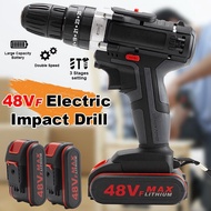 [Malaysia inventory]  (received within 3 days) 48VF Electric Screwdriver Impact Drill Electric Hammer 3-in-1 Handheld Cordless Carpentry Home Decoration Tool