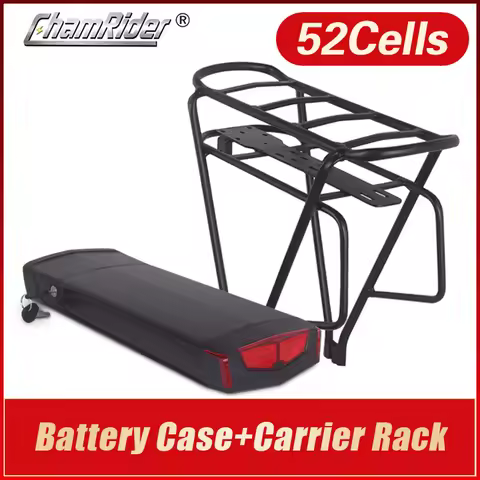 Electric Bike Battery Box, Ebike Battery Case, Double Layer, Luggage Rack, Reention, 10S5P, 13S4P, R