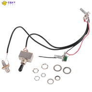 Guitar Wiring Harness Prewired Two Pickup 500K Pots 3-Way Toggle Switch Silver