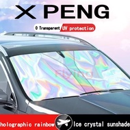 ＸPENG G3 G6 G9 X9 sun visor Colorful laser sunshade umbrella curtain Car Front Window Sunshade Cover