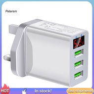 PP   5V 3A Charger Head Digital Display High Compatibility ABS Portable 3-USB Charger Head for Home