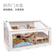 Niteangel Vista Hamster Cage W/ Oblique Opening - MDF Aspen Small Animal Cage for Syrian Dwarf Hamst