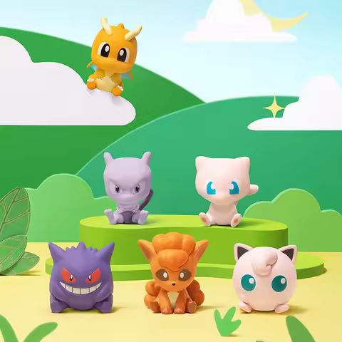 Original Pokemon Mini Action Figures Dragonite Gengar Vulpix Mewtwo Toys Mini Model Decorative Ornam