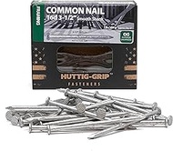 Huttig-Grip 3-1/2 in Framing Common Nail 16d Size, Outdoor Galvanized Finish, 1 lb Pack of 47 Nails