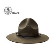 {hot] X047 U.S. Marine Corps Adult Wool Fedora Hats Adjustable Size Woolen Army Green Hats Fedora Ha