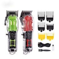 Electric Hair Clipper Fully Transparent Electrical Hair Cutter Oil Head Electric Clipper Set Professional Hair Clipper Household Hair Pruning
