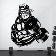Gorilla Bodybuilder Gym Fitness Wall Decals Show Strong Strength Sticker Vinyl Home Decor Interior Design Mural Removable 4663