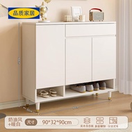 HY-JD Eco Ikea【Official direct sales】Large Capacity Shoe Cabinet French Cream Style Solid Wood Home Doorway Home Entranc