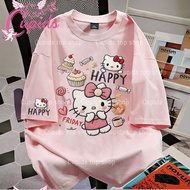 Cupids Winking Hello Kitty Oversized Tee | Women’s Adorable Kawaii Print Top