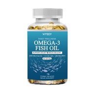 Omega 3 Fish oil Capsules น้ำมันปลา​ 2000mg. 30 caps. anti aging, joint support, skin, eyes, heart