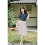 Bazzi design 1-button pleated skirt - Real photo taken by myself