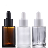 NEW!!! ROUND GLASS BOTTLE AMBER/TRANSPARENT/FROSTED WITH ALUMINIUM/PLASTIC DROPPER CAP DROPPER BOTTL