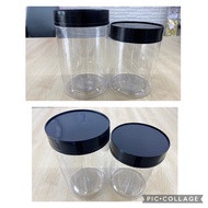 Ready Stock📣 Raya Jar PET Black Cap Plastic Cookie Container Balang Kosong BP0802 BP1003 10pcs 塑料容器