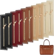 Aemygo 10 Pack PU Leather Zippers, 10.6 Inch Sewing Zipper with PU Leather Frame, Crochet Zipper wit