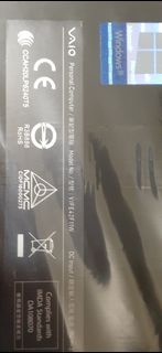 VAIO FE14 VJFE42F11W i5-10210U 4G 14吋筆電只測試可開機螢幕無破畫面正常可蓄電 狀況: 現在無硬碟