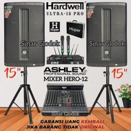 Paket Sound Speaker Aktif Hardwell Ultra 15 Pro Mixer Ashley Hero-12