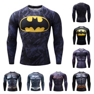 Batman 3D Printed T Shirt Men Long Sleeve Compression GYM Sportswear Jersey Quick Dry Men Tshirt