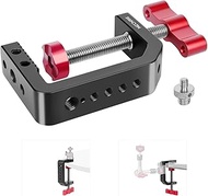 Mechrig C Clamp Desk Camera Mount, Aluminum Table C-clamp with 1/4" 3/8" Thread, Desktop DSLR Mount 