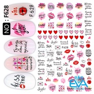 3D Nail Sticker Decorated with Love Theme Patterns F628