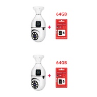 Xiaomi กล้องวงจรปิด V380 Pro มาพร้อมกล้องคู่ กล้องวงจรปิดหลอดไฟ wifi ไร้สายไม่ใช้เน็ต 360° 8MP กล้องถ่ายรูป 5G CCTV Camera พร้อมโหมดกลางคืน สัญญาณแรง กล้องวงจรปิดดูผ่านมือถือ