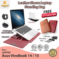 Asus VivoBook 13 14 15 Leather Bag Cover Sleeve Stand Case Tas Laptop