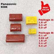 Value Set Panasonic KDK Ceiling Fan 0.1uF 0.82uF 1.8uF 2.4uF 5uF PCB BM Capacitor Condenser Repair S