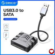 SATA Converter ORICO Driverless SATA Adapter with LED, 5Gbps Portable USB TO IDE, Smart Sleep USB TO SATA for 2.5/3.5 inch, Support CD ROM, Plug and Play HDD Case for Macbook, Laptop, TV, PS4