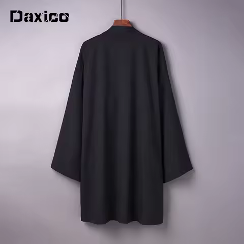 Japanese Yukata Kimono Haori Man Cardigan Harajuku Woman Long Cosplay Yukata Female Obi Black Street