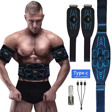 EMS Muscle Stimulator Abdominal Toning Belt Smart Muscle Toner Recharge Body Shaping Massage Belt We