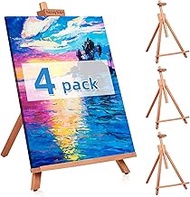 Falling in Art Beechwood 25’’ Tabletop Easel Display Stand Set for Painting- Holding Canvas Up to 22