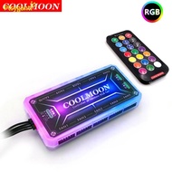 Ptsygantl Coolmoon RGB Remote Controller Dc12v 5a Led Smart Fan Controller With 10pcs 6-pin Fan Port