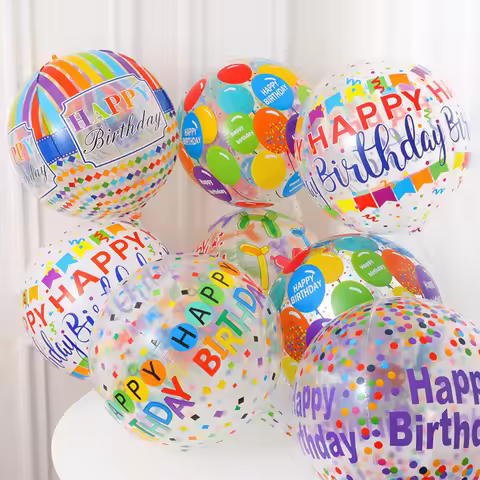 2 pieces of 22 inch 3D printed balloons, used for decorating birthday parties, weddings, and event s